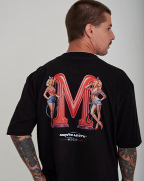 T-Shirt Oversized Printed Oil - Black