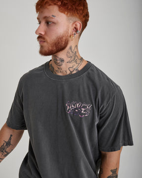 T-Shirt Regular Printed - Butterfly Gray Washed