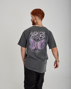 T-Shirt Regular Printed - Butterfly Gray Washed