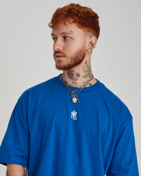 T-Shirt Oversized Printed ML - Blue Royal