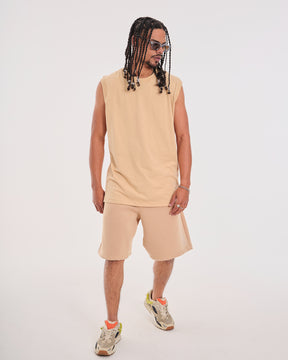 Tank Top Oversized Plain - Sand