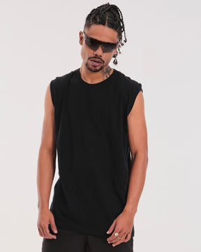 Tank Top Oversized Plain - Black