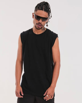 Tank Top Oversized Plain - Black