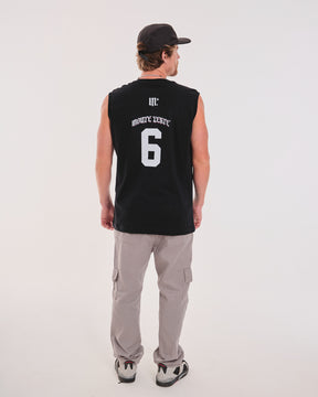 Tank Top Oversized Printed - 6 Black