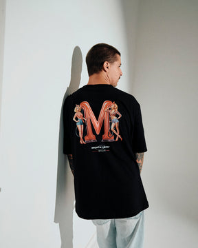 T-Shirt Oversized Printed Oil - Black