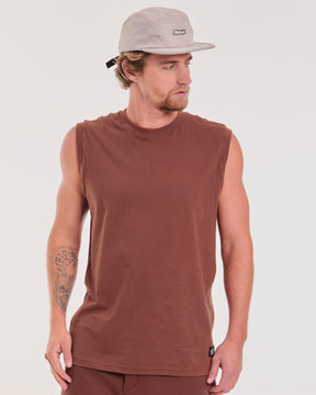 Tank Top Oversized Plain - Brown