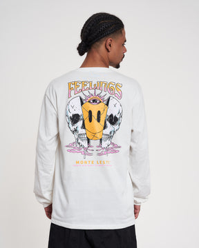 Long Sleeve Printed T-Shirt - Feelings Off White