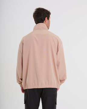 High Collar Elastic Jacket - Sand