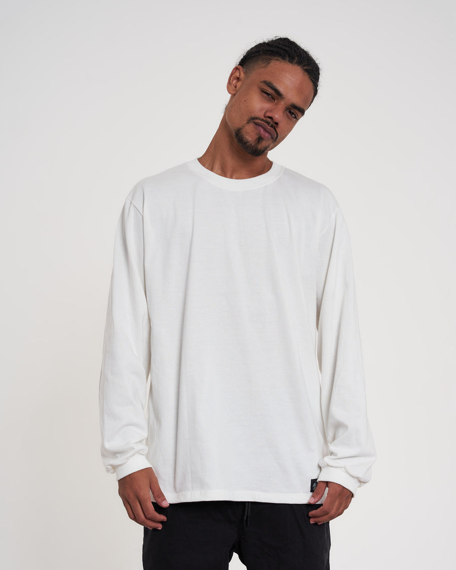 Long Sleeve Plain T-Shirt - Off White