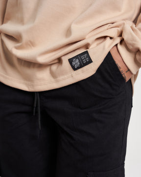 Long Sleeve Plain T-Shirt - Sand