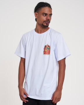 T-Shirt Regular Printed - Flag Fire White