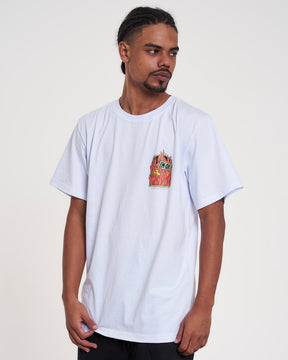 T-Shirt Regular Printed - Flag Fire White