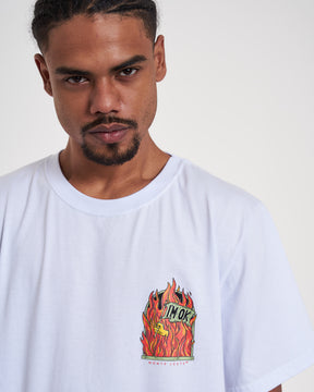 T-Shirt Regular Printed - Flag Fire White