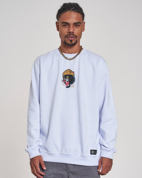 Pullover Sweatshirt Crew Neck - Panther White