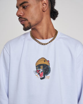 Pullover Sweatshirt Crew Neck - Panther White