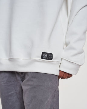 Pullover Sweatshirt Crew Neck - Off White Plain