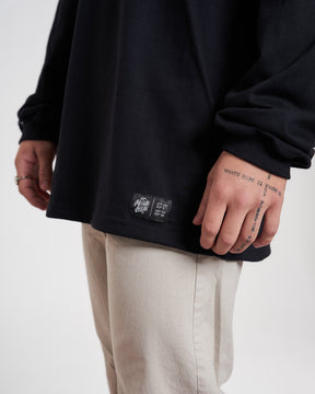 Long Sleeve Plain T-Shirt - Black