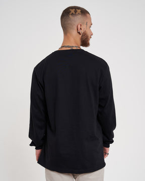 Long Sleeve Printed T-Shirt - Alien Black