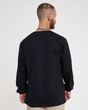 Long Sleeve Printed T-Shirt - Panther Black