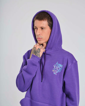 Sweatshirt Kangaroo Hooded - Glasses Purple