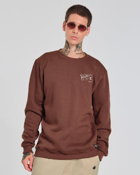 Pullover Sweatshirt Crew Neck - Butterfly Brown