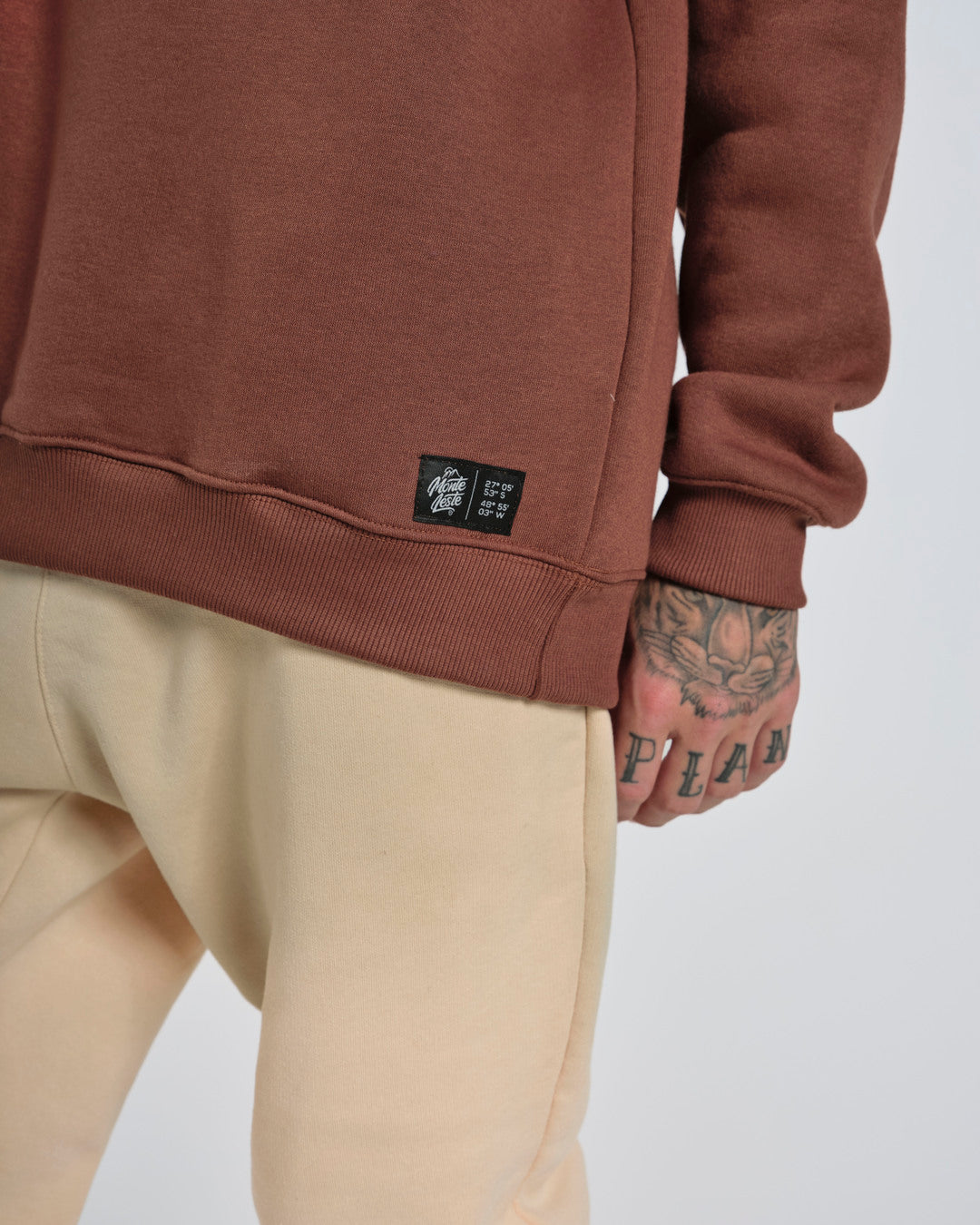 Pullover Sweatshirt Crew Neck - Butterfly Brown