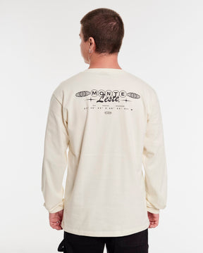 Long Sleeve Printed T-Shirt - Letter Off White