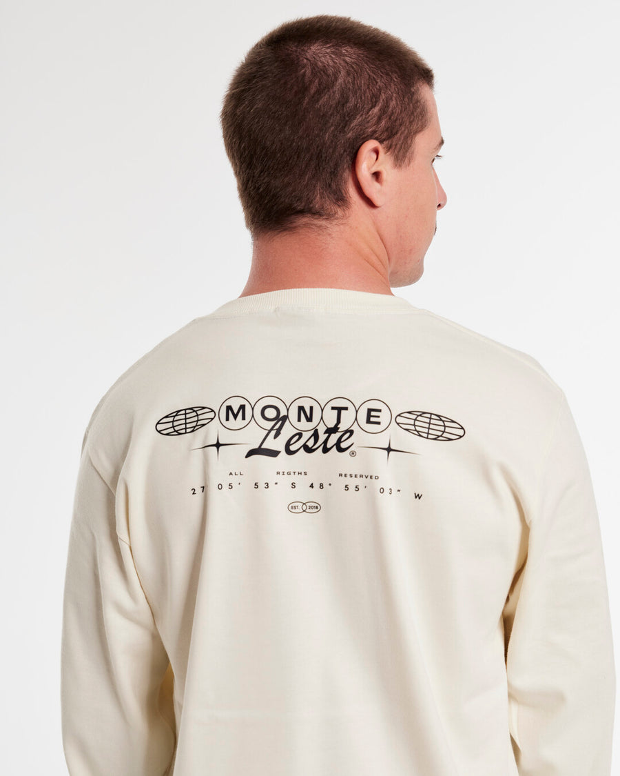 Long Sleeve Printed T-Shirt - Letter Off White