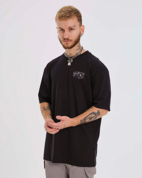T-Shirt Oversized Printed Butterfly - Black