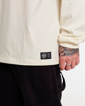 Long Sleeve Printed T-Shirt - Letter Off White