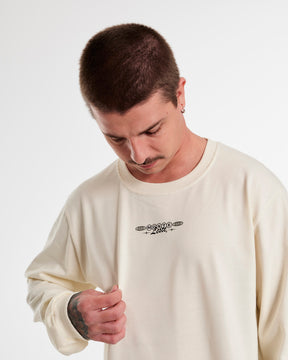 Long Sleeve Printed T-Shirt - Letter Off White