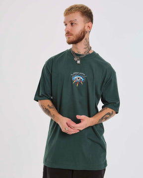 T-Shirt Oversized Printed Annuit - Green Forest