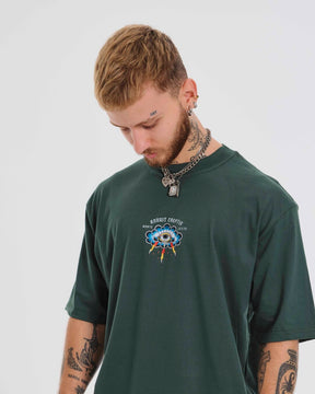 T-Shirt Oversized Printed Annuit - Green Forest