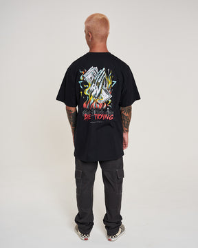 T-Shirt Regular Printed - Get Rich Black