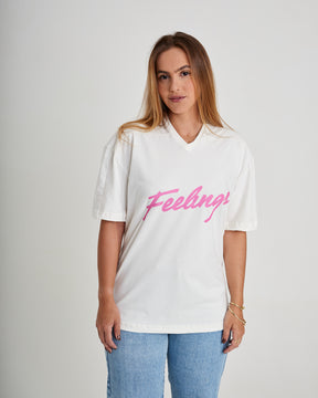 T-Shirt Jersey Oversized - Feelings Off White