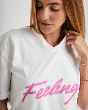 T-Shirt Jersey Oversized - Feelings Off White