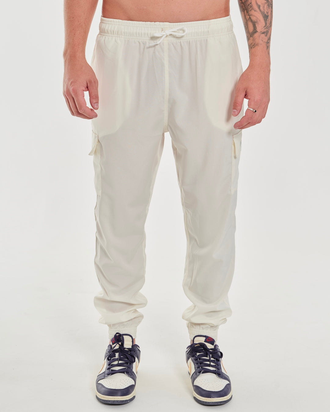 Elastic Cargo Pants - Off White