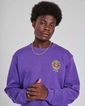 Pullover Sweatshirt Crew Neck - Good Life Purple