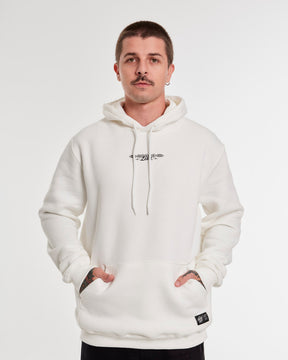 Sweatshirt Kangaroo Hooded - Letter Off White
