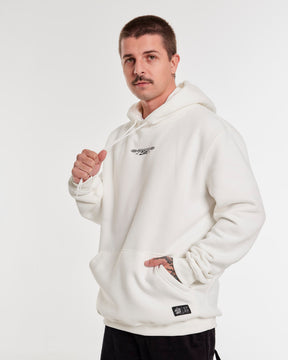 Sweatshirt Kangaroo Hooded - Letter Off White