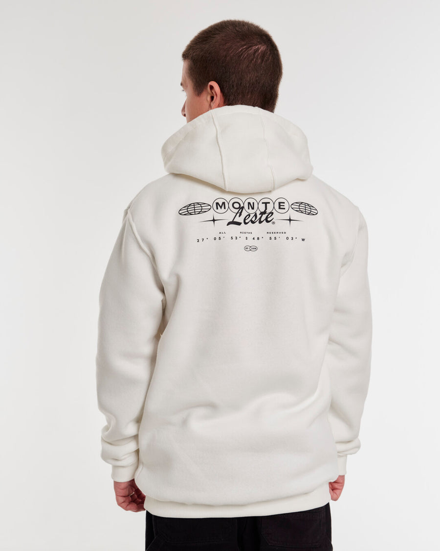 Sweatshirt Kangaroo Hooded - Letter Off White