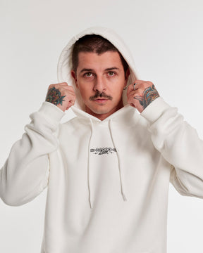 Sweatshirt Kangaroo Hooded - Letter Off White