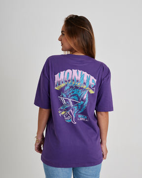 T-Shirt Oversized Printed Glasses - Purple