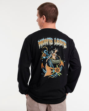 Long Sleeve Printed T-Shirt - Maid Black