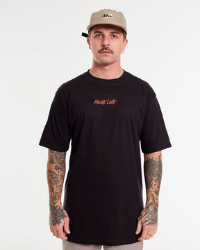 T-Shirt Oversized Printed Thrown - Black