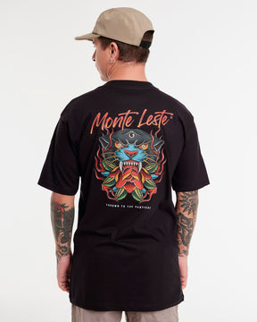 T-Shirt Oversized Printed Thrown - Black