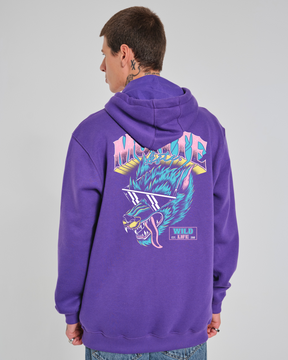 Sweatshirt Kangaroo Hooded - Glasses Purple
