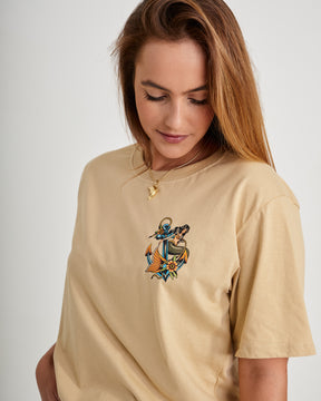 T-Shirt Oversized Printed Maid - Sand