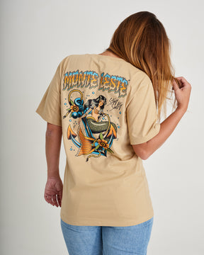 T-Shirt Oversized Printed Maid - Sand