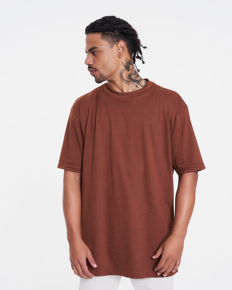 Plain Oversized T-shirt- Brown
